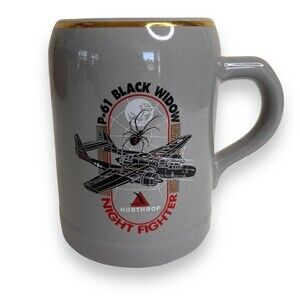 Northrop P 61 Black Widow Night Fighter Gray Coffee Mug Cup Plane Pilot Aviation
